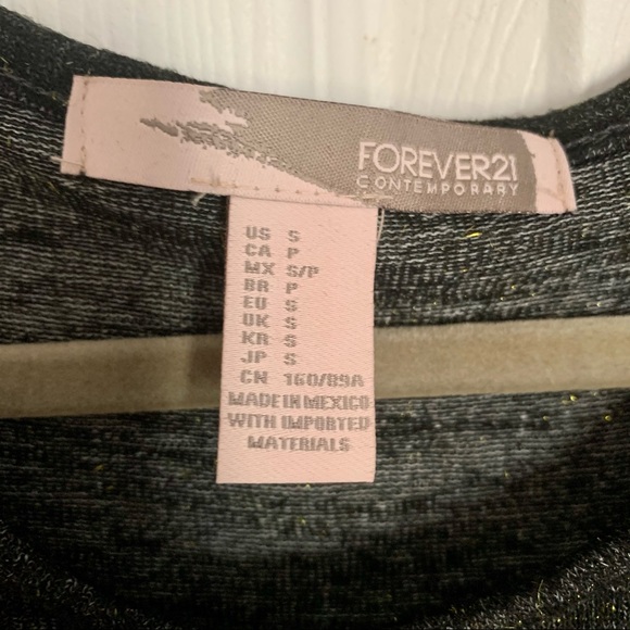 Forever 21 Black & Gold Sparkly Tank Top size S - Picture 2 of 4